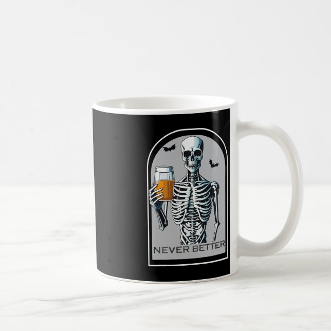Niemals besser Skelettspinner Skull Halloween für  Kaffeetasse (Rechts)