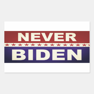 Niemals Biden Rechteckiger Aufkleber