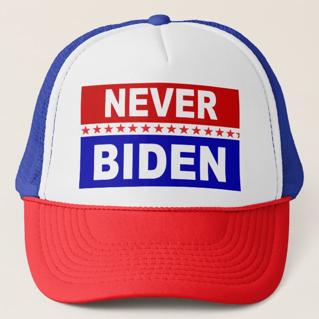 Niemals Biden Truckerkappe (Vorderseite)