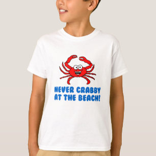 Niemals Crabby am Strand T-Shirt