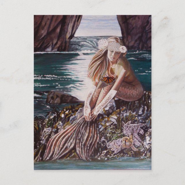 Niemals eine Bridge Mermaid-Postkarte Postkarte (Vorderseite)