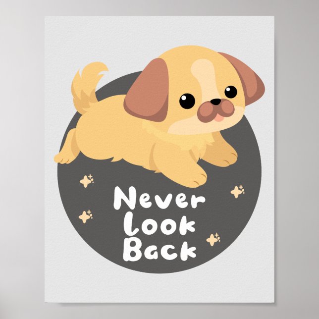 Niemals Kawaii lustigen Hundespringer absperren Poster (Vorne)