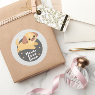 Niemals Kawaii lustigen Hundespringer absperren Runder Aufkleber