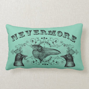 Niemals mehr raven Crow Lumbar Kissen