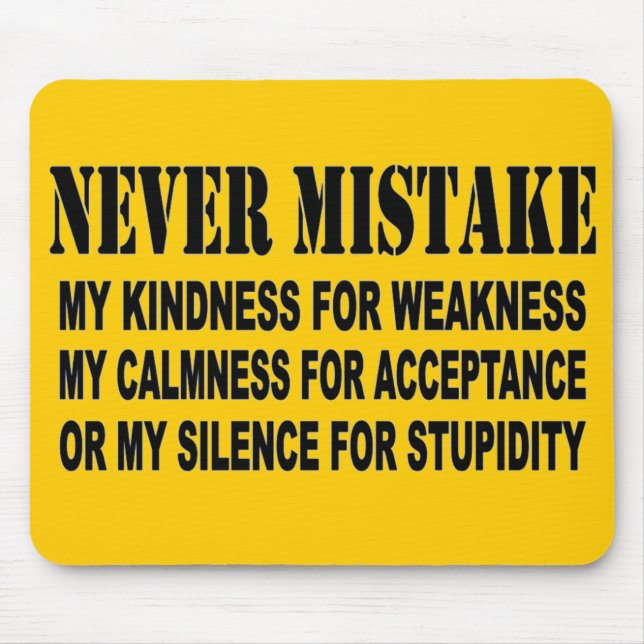 NIEMALS MISTAKE MOUSEPAD (Vorne)