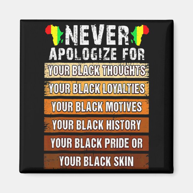 Niemals Retro Entschuldigen Schwarze Geschichte Af Magnet (Vorne)