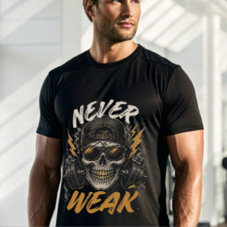 Niemals Schwaches Totenkopf-Gym-Shirt | Wilder Wor T-Shirt