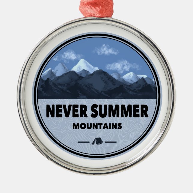 Niemals Sommergebirge Colorado Camping Ornament Aus Metall (Vorne)