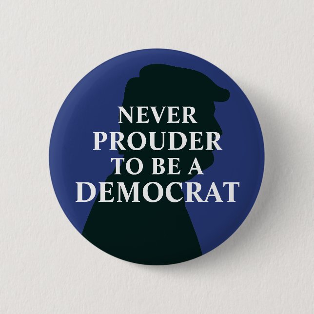 Niemals stolz, ein demokratischer Anti-Trump zu se Button (Vorderseite)