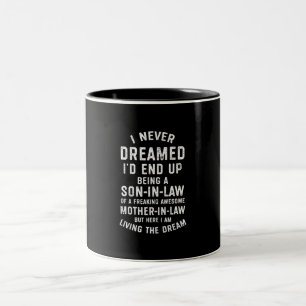 Niemals träumte ich am Ende als Sohn von Juristen Zweifarbige Tasse