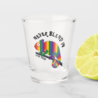 Niemals Untergehen Regenbogen Chamäleon Pride Schnapsglas