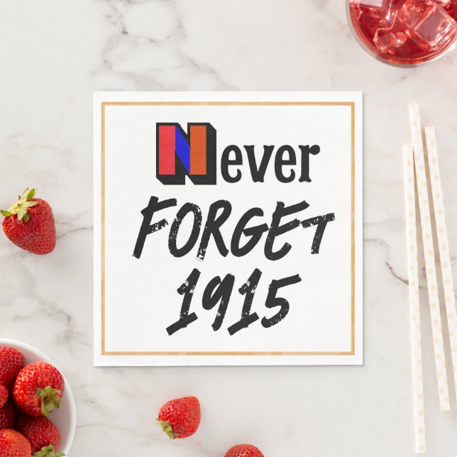 Niemals vergessen 1915 Papier Serviette (Beispiel)
