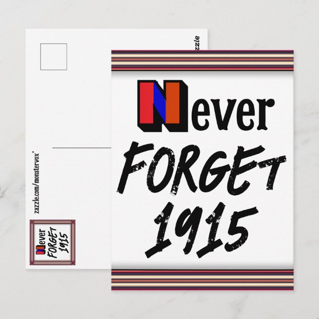 Niemals vergessen 1915 Postkarte (Vorne/Hinten)