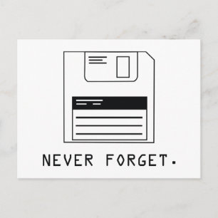 Niemals vergessen: Diskette Postkarte