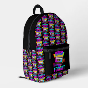 Niemals vergessen Retro-Kassettenrekorder Bedruckter Rucksack