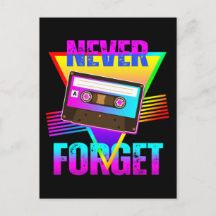 Niemals vergessen Retro-Kassettenrekorder Postkarte