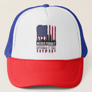 Niemals vergessen September 11 2001 Gedenktag USA Truckerkappe