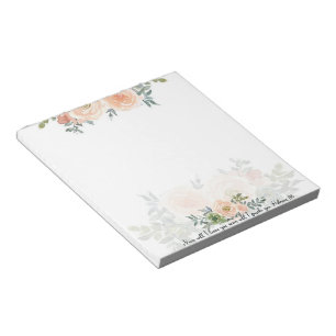 Niemals verlasse dich Aquarell floral Notizblock