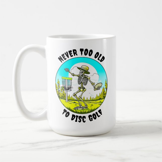 Niemals zu alt zum Golfspielen | Skelettfräsen Kaffeetasse (Links)