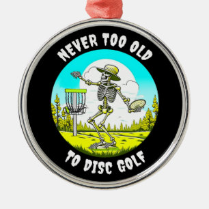 Niemals zu alt zum Golfspielen Skelettfräsen Ornament Aus Metall