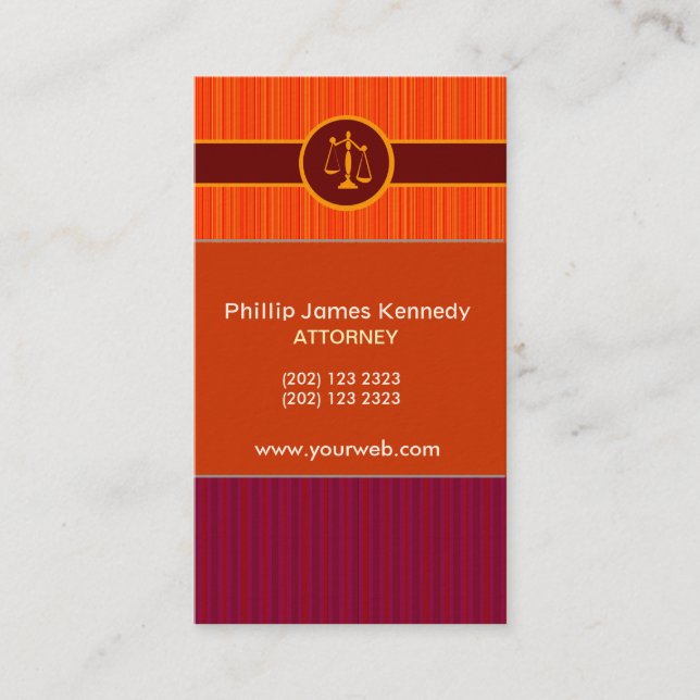 Niemals zu MUch Stripes    Anstellung eines Anwalt Terminkarte (Vorderseite)