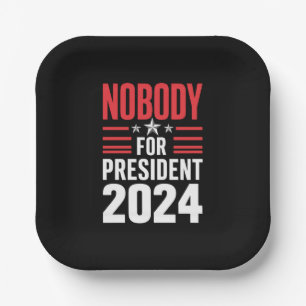 Niemand Für Präsident 2024 Politische Wahl USA Pappteller