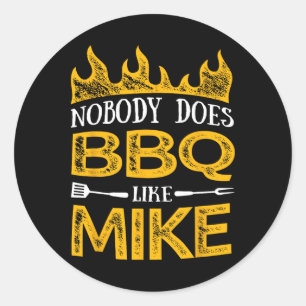 Niemand grillt wie Mike  Runder Aufkleber
