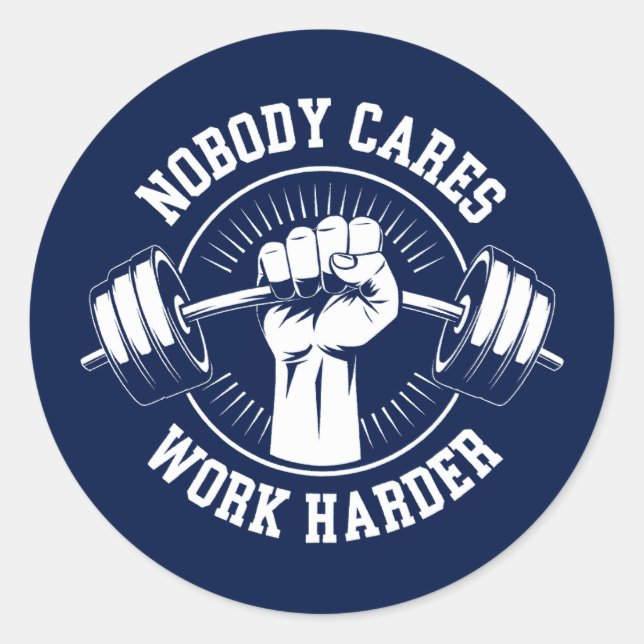 Niemand interessiert sich für härtere Gym Runder Aufkleber (Vorderseite)