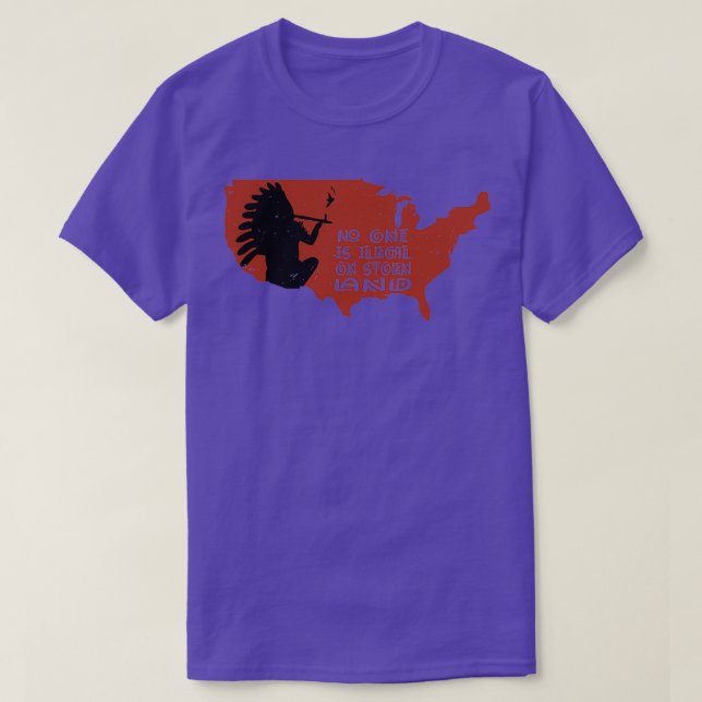 Niemand ist auf gestohlenem Land in allen Heimat i T-Shirt (Design vorne)