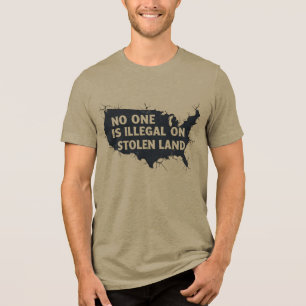NIEMAND IST AUF STOLENLAND - USA Diversity ILLEGAL Tri-Blend Shirt