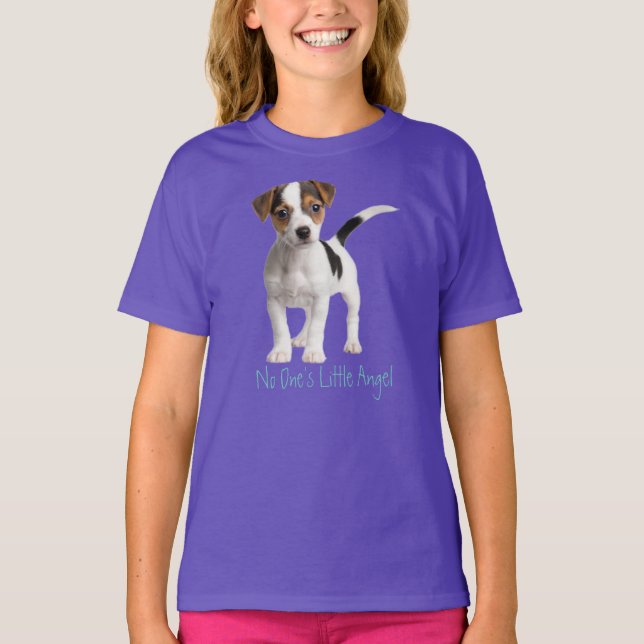 Niemand ist ein kleiner Engel; Niedliche Welpe Emo T-Shirt (Vorderseite)