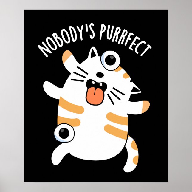 Niemand ist für die Funny Cat Pun Dark BG Poster (Vorne)