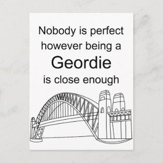 Niemand ist perfekt - ein Geordie zu sein ist nah Postkarte