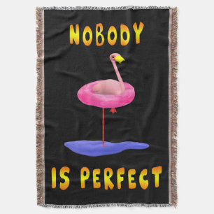 Niemand ist perfekt - Flamingo mit Schwimmring Decke