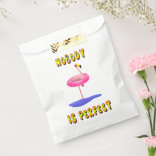 Niemand ist perfekt - Flamingo mit Schwimmring Geschenktütchen