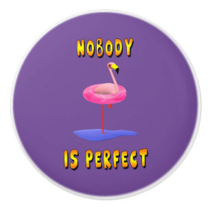 Niemand ist perfekt - Flamingo mit Schwimmring Keramikknauf