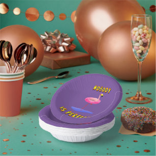 Niemand ist perfekt Flamingo-Party-Schalen Pappteller