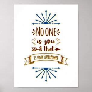 Niemand ist Sie - Motivierend, inspirierende Zuhau Poster