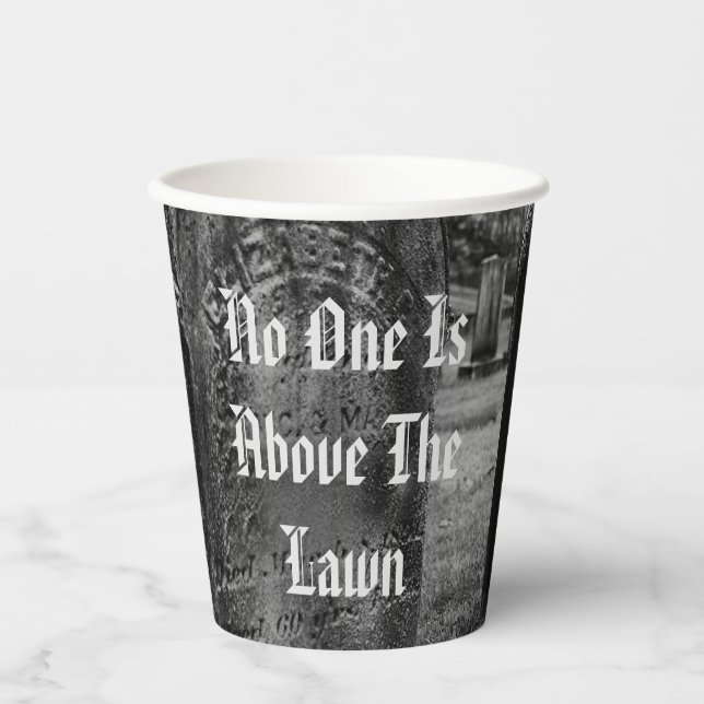 Niemand ist über dem Rasen Pappbecher (Vorderseite)