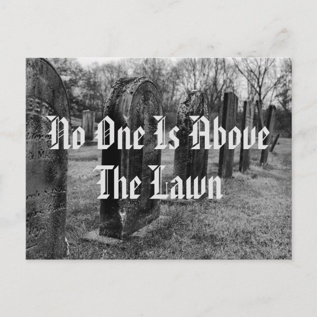 Niemand ist über dem Rasen Postkarte (Vorderseite)