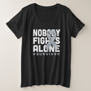Niemand kämpft allein gegen den Graustreifen des S Große Größe T-Shirt