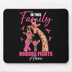 Niemand kämpft allein Giraffe Brustkrebs-Auszeichn Mousepad