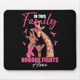 Niemand kämpft allein Giraffe Brustkrebs-Auszeichn Mousepad