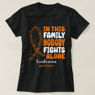 Niemand kämpft allein herz Orange Ribbon Leukämie T-Shirt