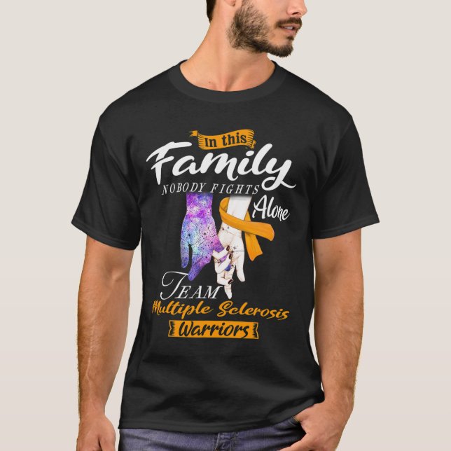 Niemand kämpft allein Team Multipler Sklerose Krie T-Shirt (Vorderseite)