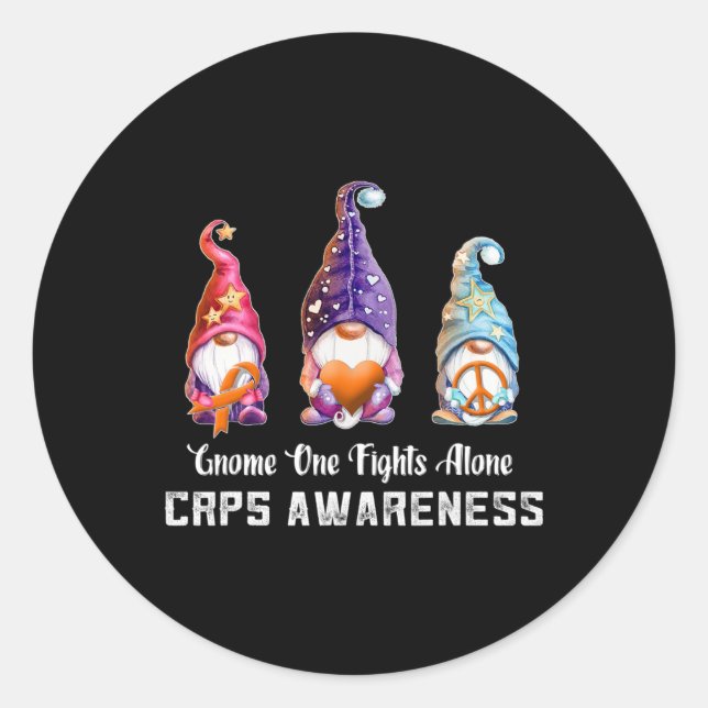 Niemand kämpft gegen RSD CRPS Awareness Alone CRPS Runder Aufkleber (Vorderseite)