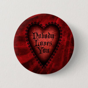 Niemand Liebe dir Gothic Valentine Button