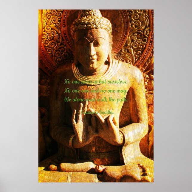 Niemand rette uns außer uns Buddha Quote Poster (Vorne)