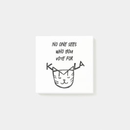 "Niemand sieht, für wen Sie stimmen." Post-it Klebezettel