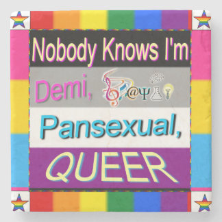 Niemand weiß, dass ich Demi Sapio Pansexual QUE bi Steinuntersetzer